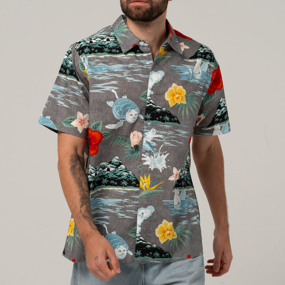 ISLANDERS BUTTON UP SHIRT (CHARCOAL)