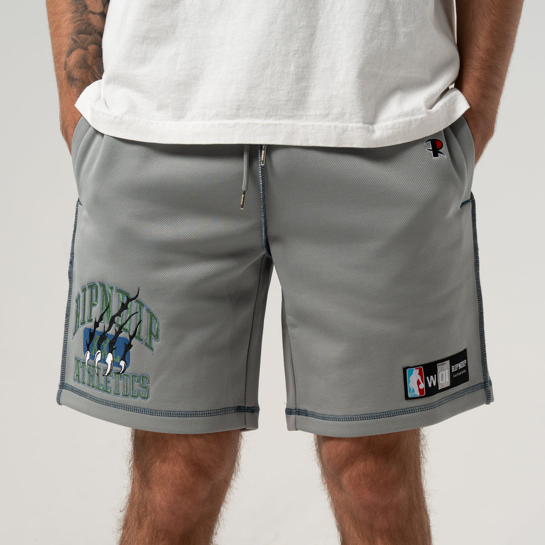 RIPNDIP ATHLETICS MESH SWEATSHORTS (ASH HEATHER)