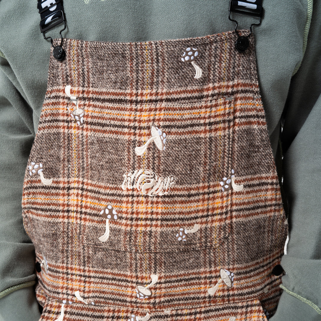 EUPHORIA PLAID OVERALLS (BROWN PLAID)