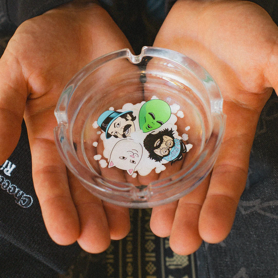 PUFF PUFF GLASS ASH TRAY (CLEAR)