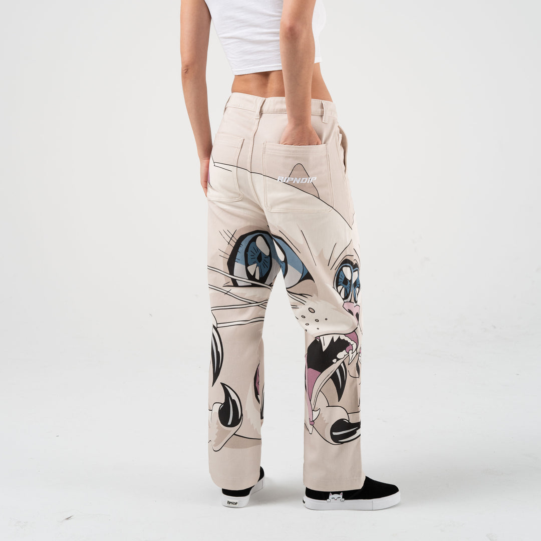 METAL CLAW WIDE LEG PANTS (BONE)
