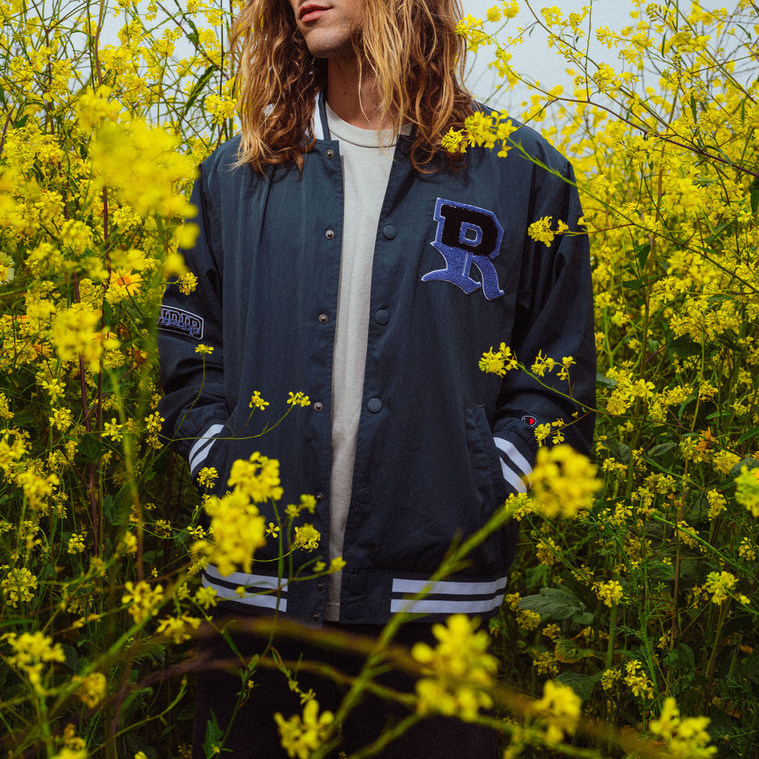 RIPNDIP ATHLETICS STADIUM JACKET (NAVY)