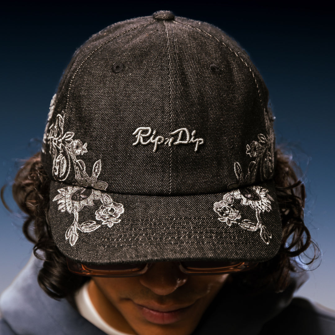 SPACE GARDEN DAD HAT (BLACK VINTAGE WASH)