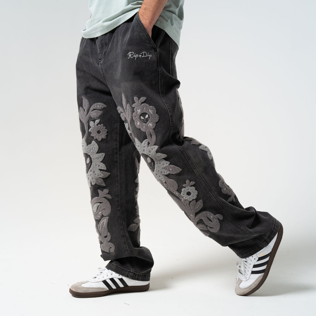 SPACE GARDEN PANTS (BLACK VINTAGE WASH)