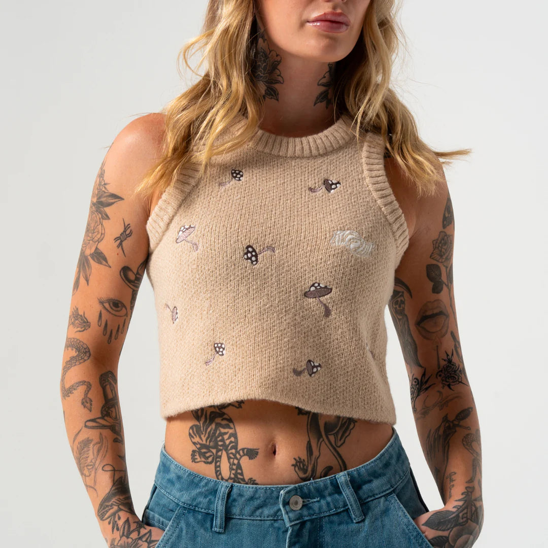 Euphoria Knit Crop Top (Off White)
