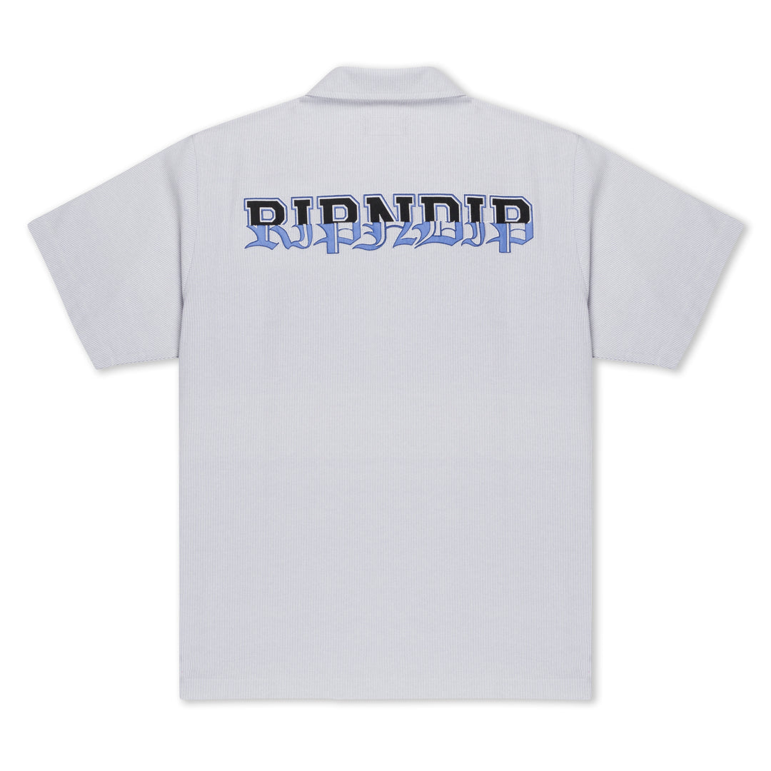 RICH SPIRIT QUARTER ZIP SHIRT (LIGHT BLUE)