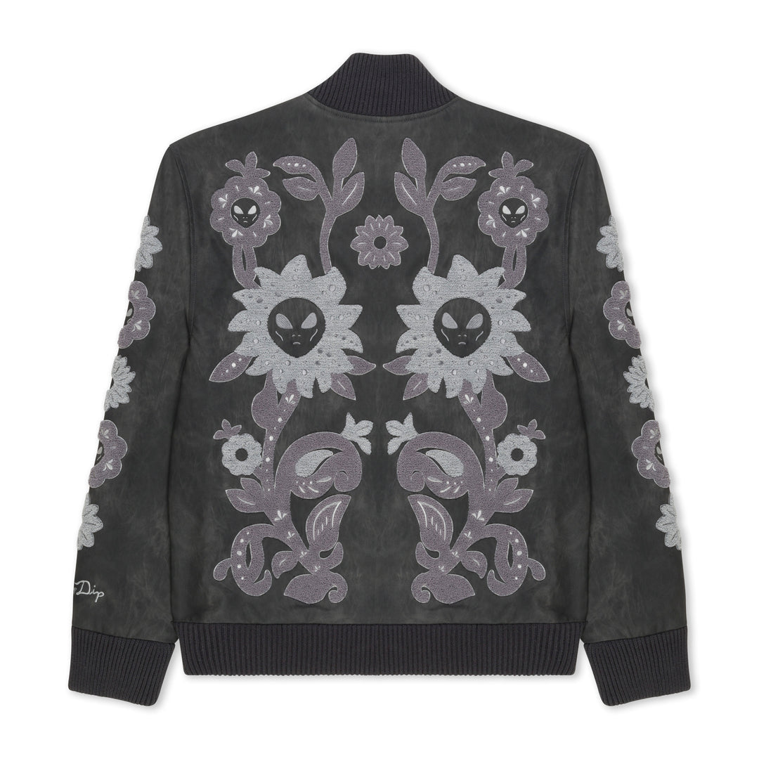 SPACE GARDEN VARSITY JACKET (BLACK
