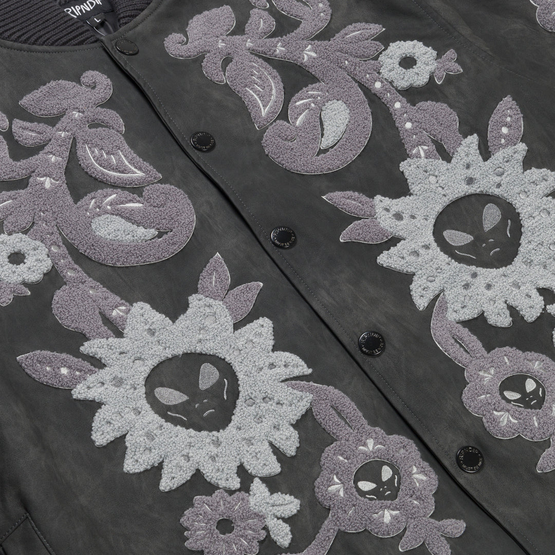 SPACE GARDEN VARSITY JACKET (BLACK