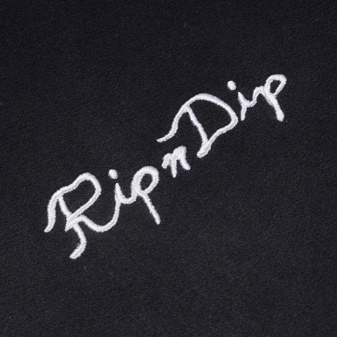 RIPNLIT HOODIE (BLACK VINTAGE WASH)