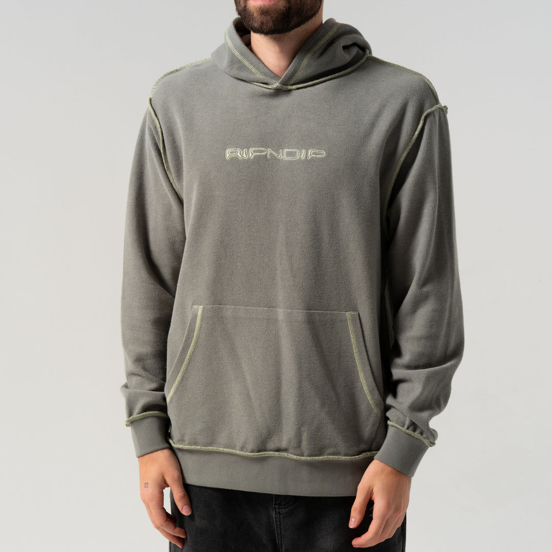 SATURN REVERSE STITCH FLEECE HOODIE (STEEL GREY)