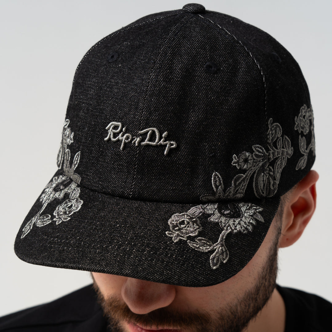 SPACE GARDEN DAD HAT (BLACK VINTAGE WASH)