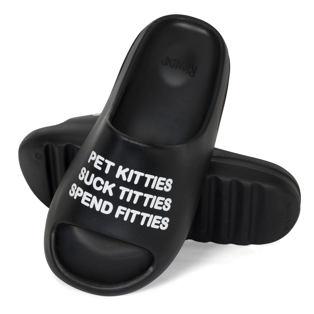 PET KITTIES CLOUD SLIDES (BLACK)