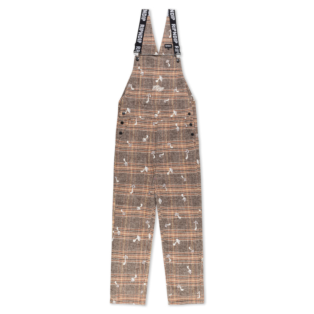 EUPHORIA PLAID OVERALLS (BROWN PLAID)