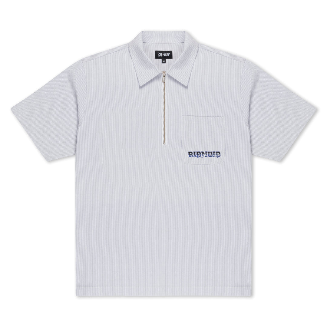 RICH SPIRIT QUARTER ZIP SHIRT (LIGHT BLUE)