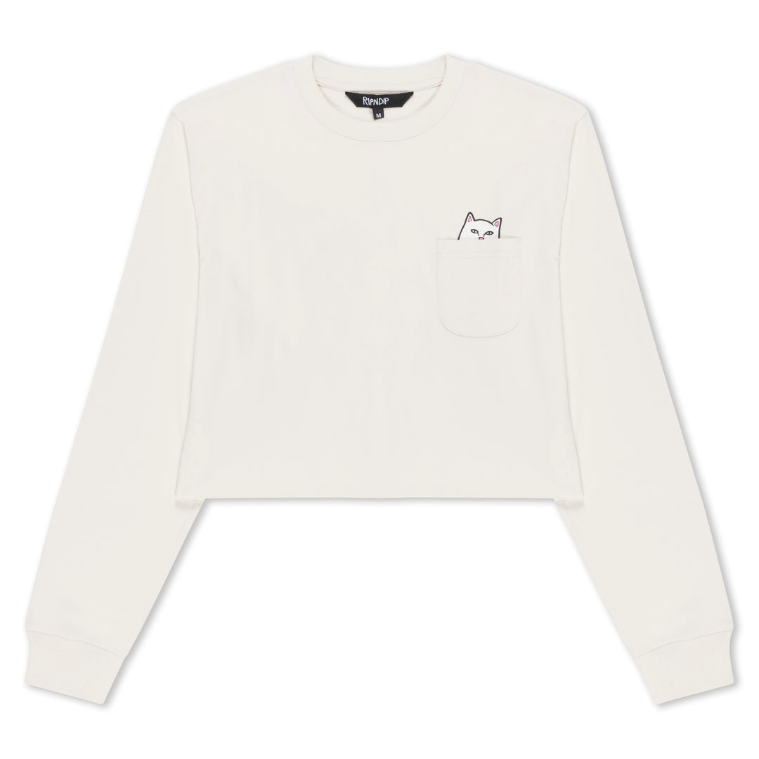LORD NERMAL CROPPED LS POCKET TEE (WARM GREY)