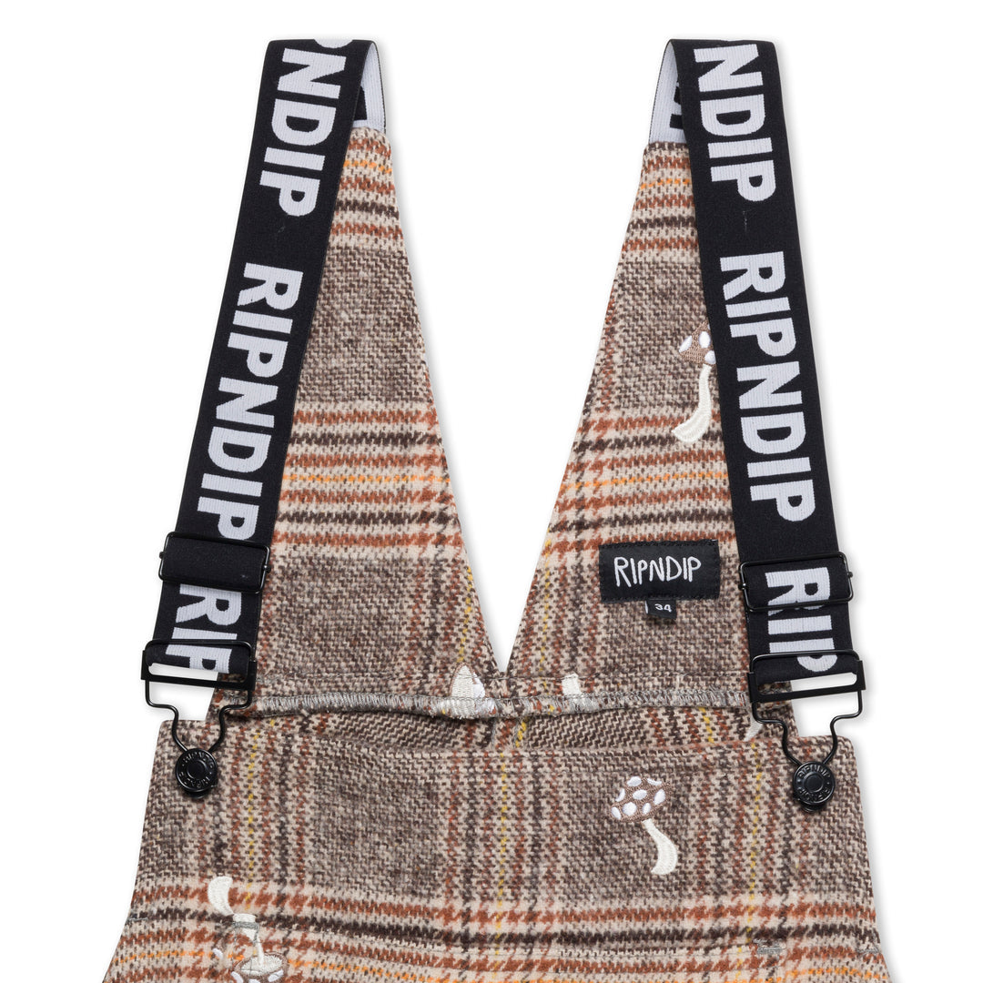 EUPHORIA PLAID OVERALLS (BROWN PLAID)