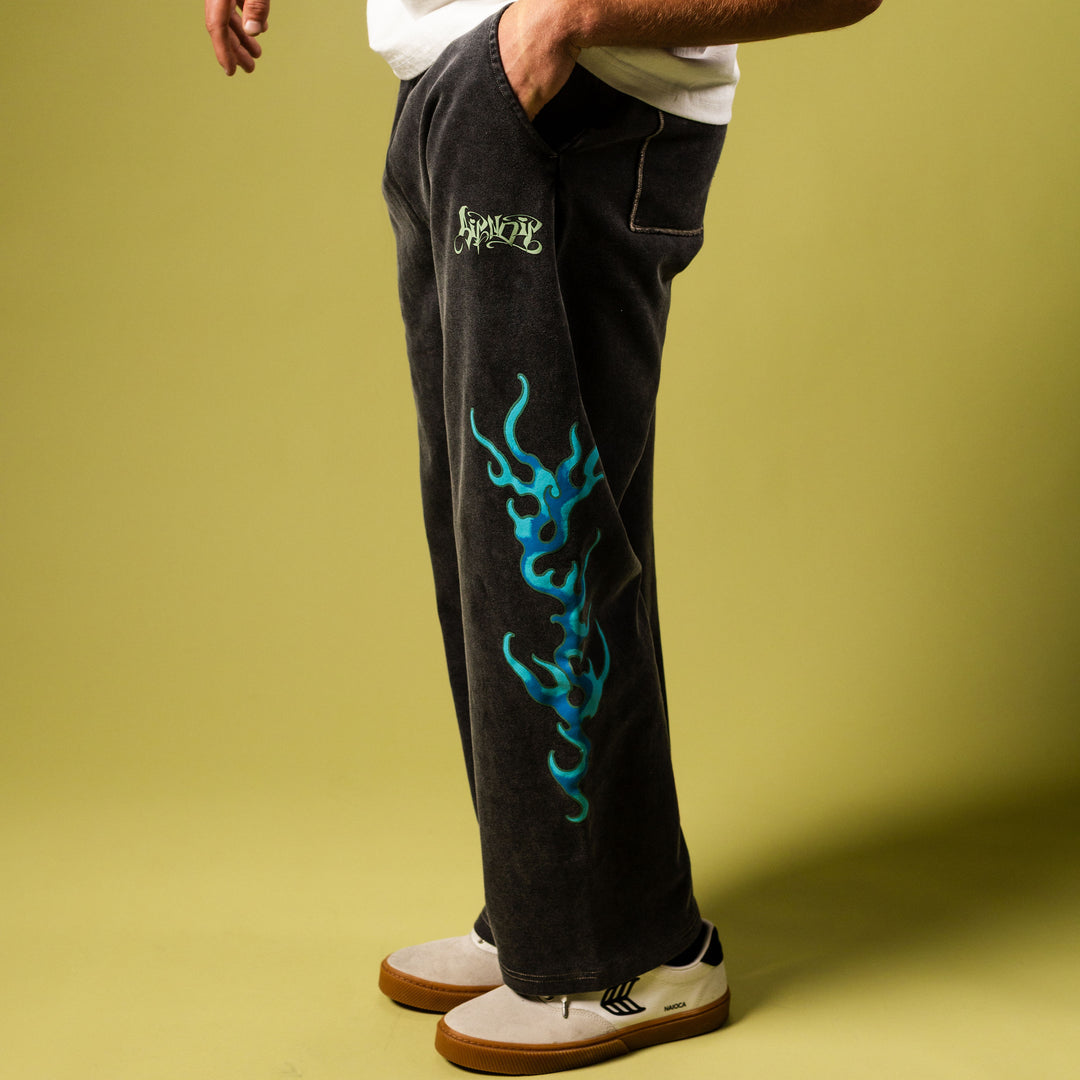 SQUABBLE UP SWEAT PANTS (BLACK VINTAGE WASH)