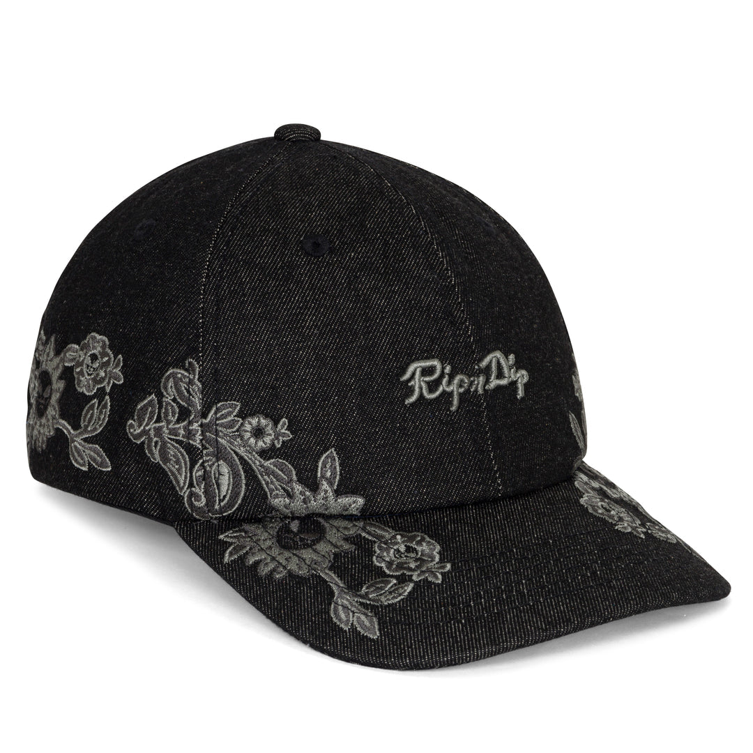 SPACE GARDEN DAD HAT (BLACK VINTAGE WASH)