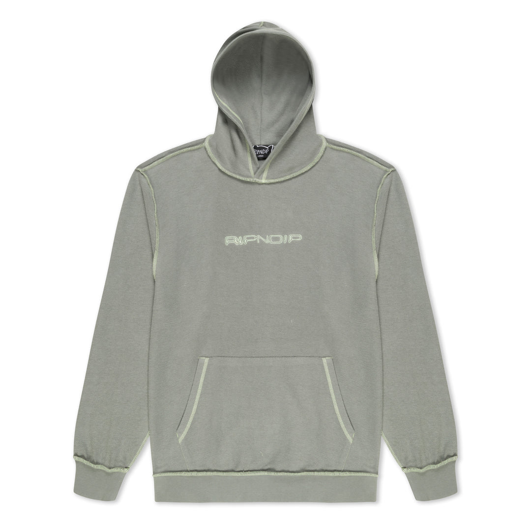 SATURN REVERSE STITCH FLEECE HOODIE (STEEL GREY)