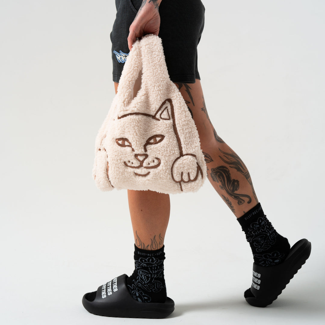 PEEKING NERMAL SHERPA TOTE BAG (NATURAL)