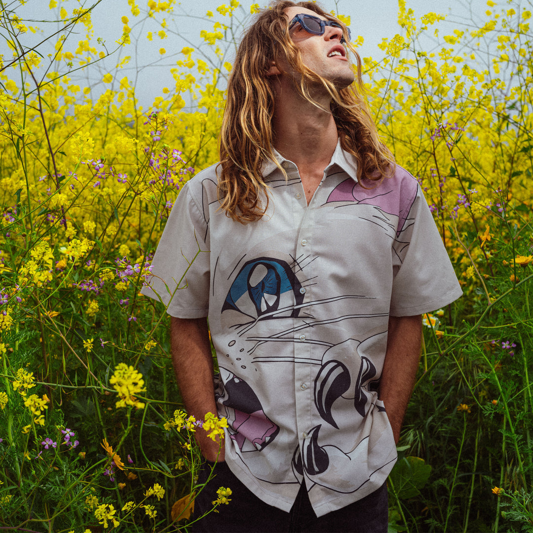 METAL CLAW BUTTON UP SHIRT (BONE)