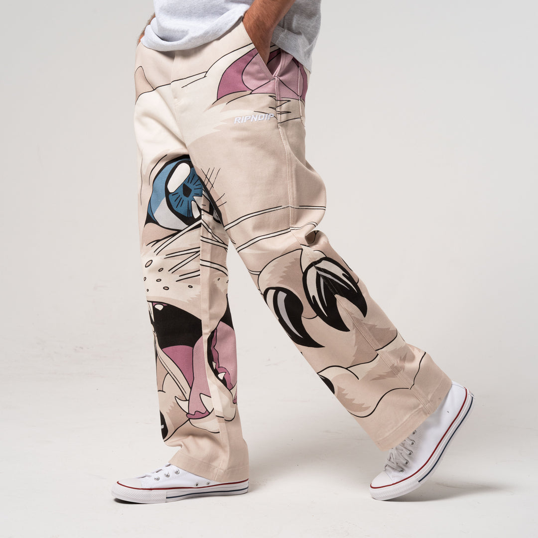 METAL CLAW WIDE LEG PANTS (BONE)