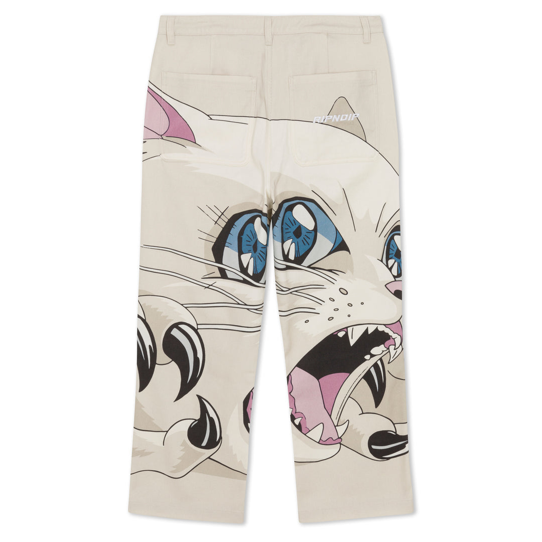 METAL CLAW WIDE LEG PANTS (BONE)