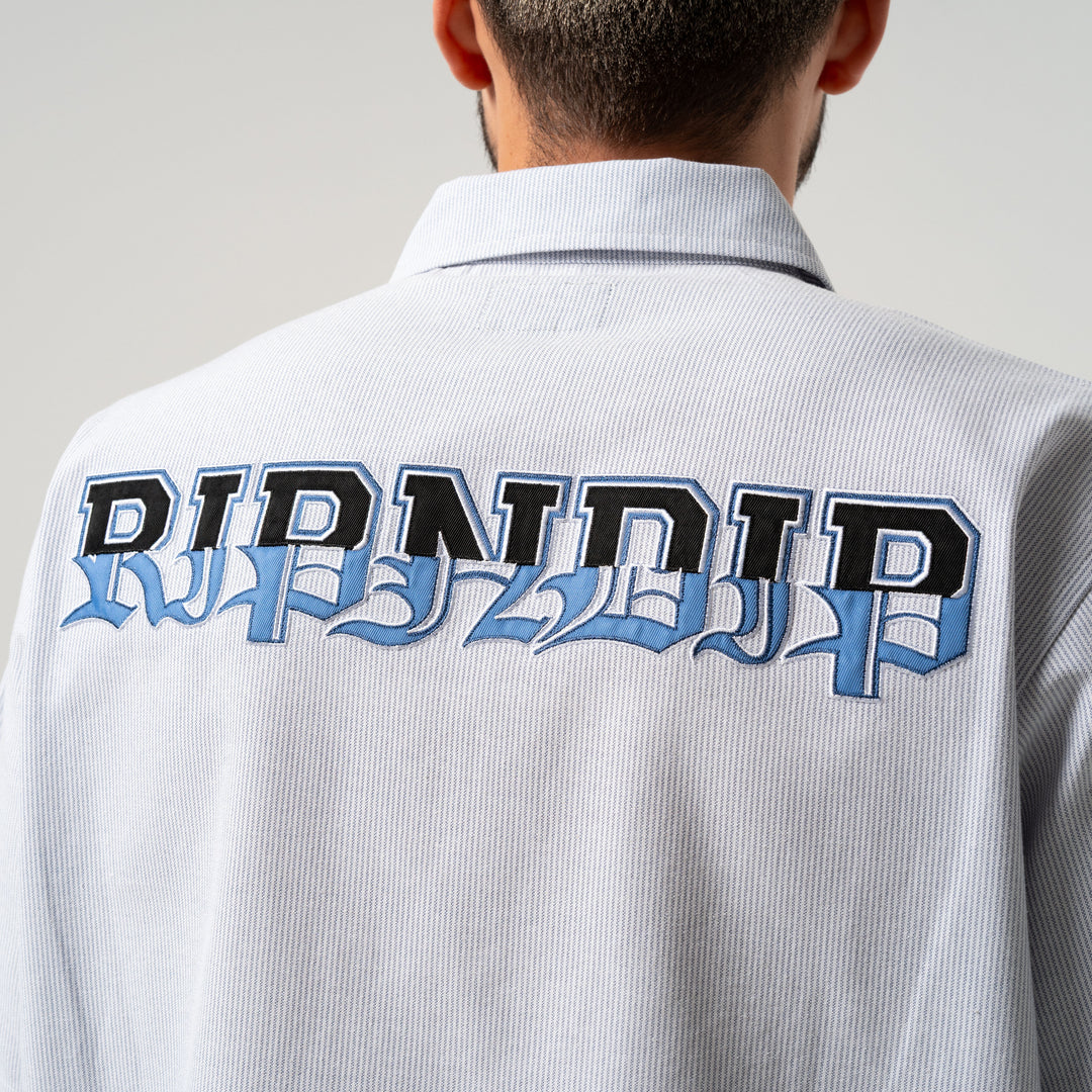 RICH SPIRIT QUARTER ZIP SHIRT (LIGHT BLUE)