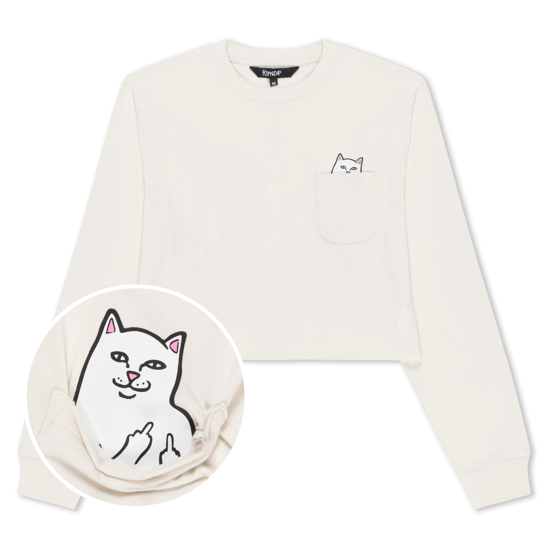 LORD NERMAL CROPPED LS POCKET TEE (WARM GREY)