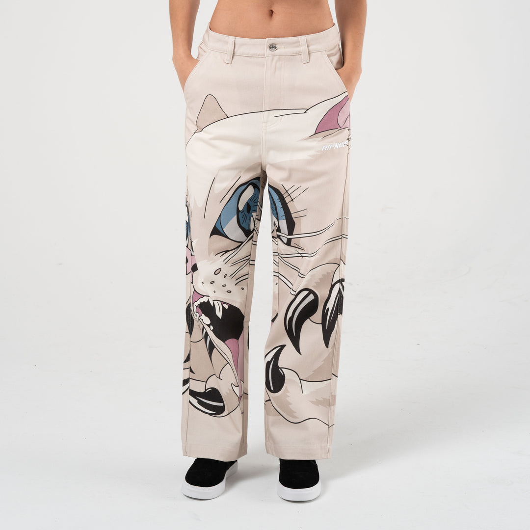 METAL CLAW WIDE LEG PANTS (BONE)