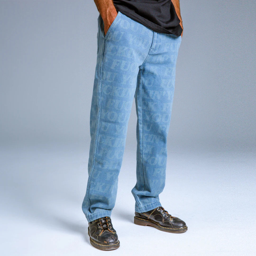 F.U.F.F WASHED DENIM PANTS