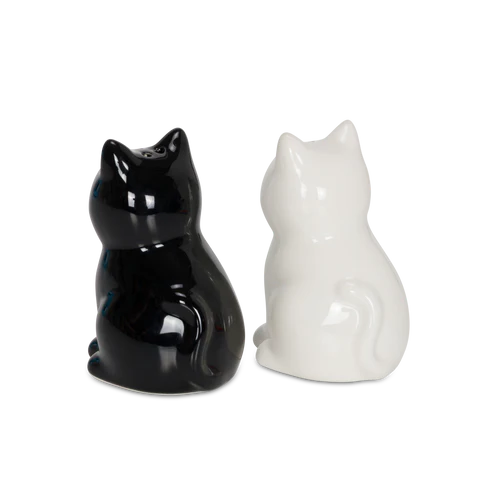 NERM AND JERM CERAMIC SALT SHAKERS (WHITE / BLACK)