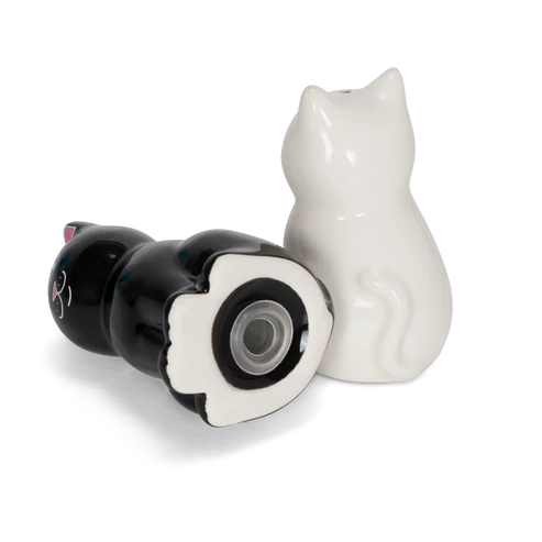 NERM AND JERM CERAMIC SALT SHAKERS (WHITE / BLACK)