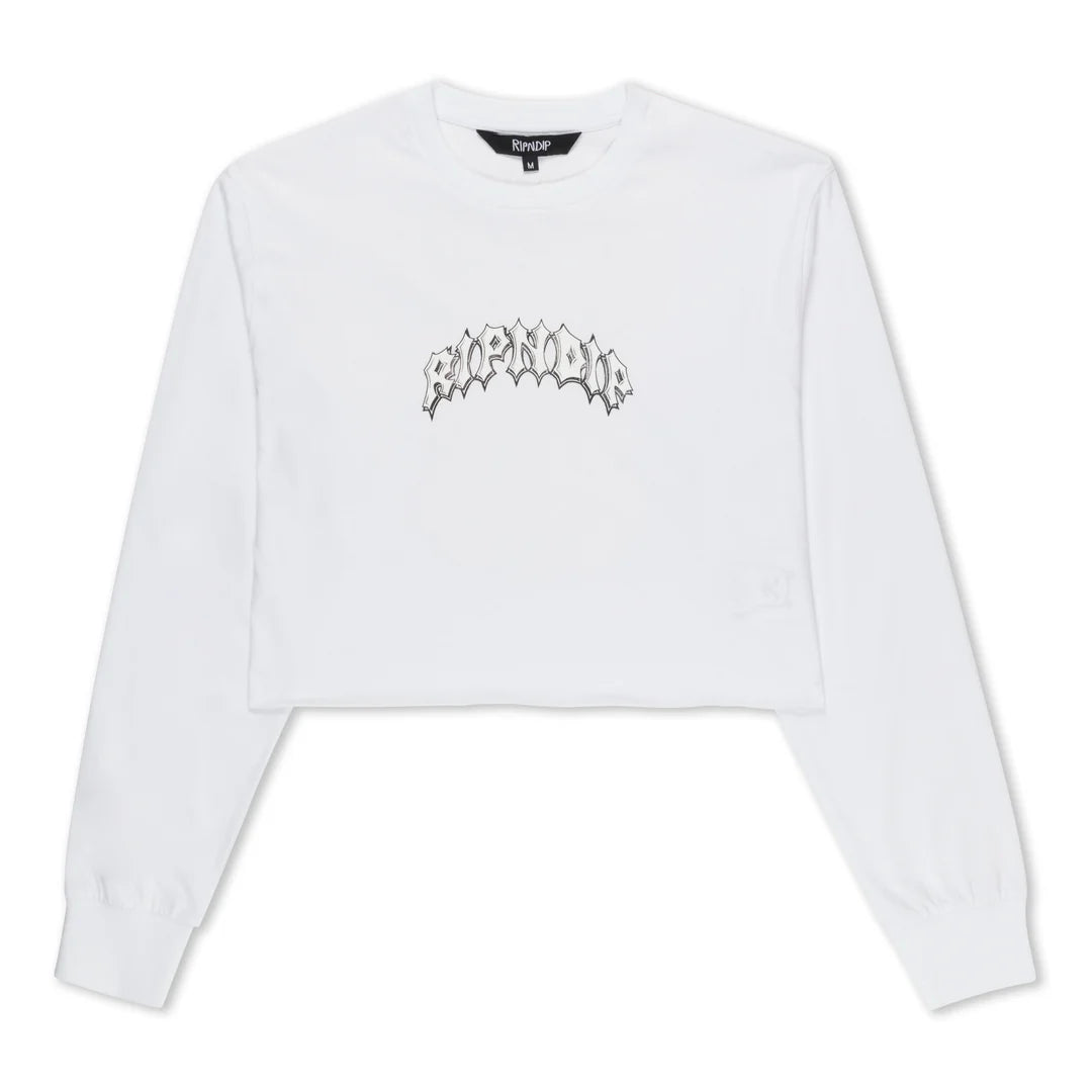 MOTHER NERM CROPPED LONG SLEEVE (WHITE)