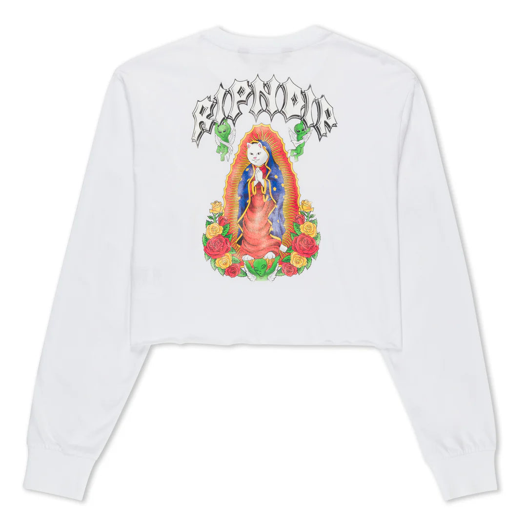 MOTHER NERM CROPPED LONG SLEEVE (WHITE)