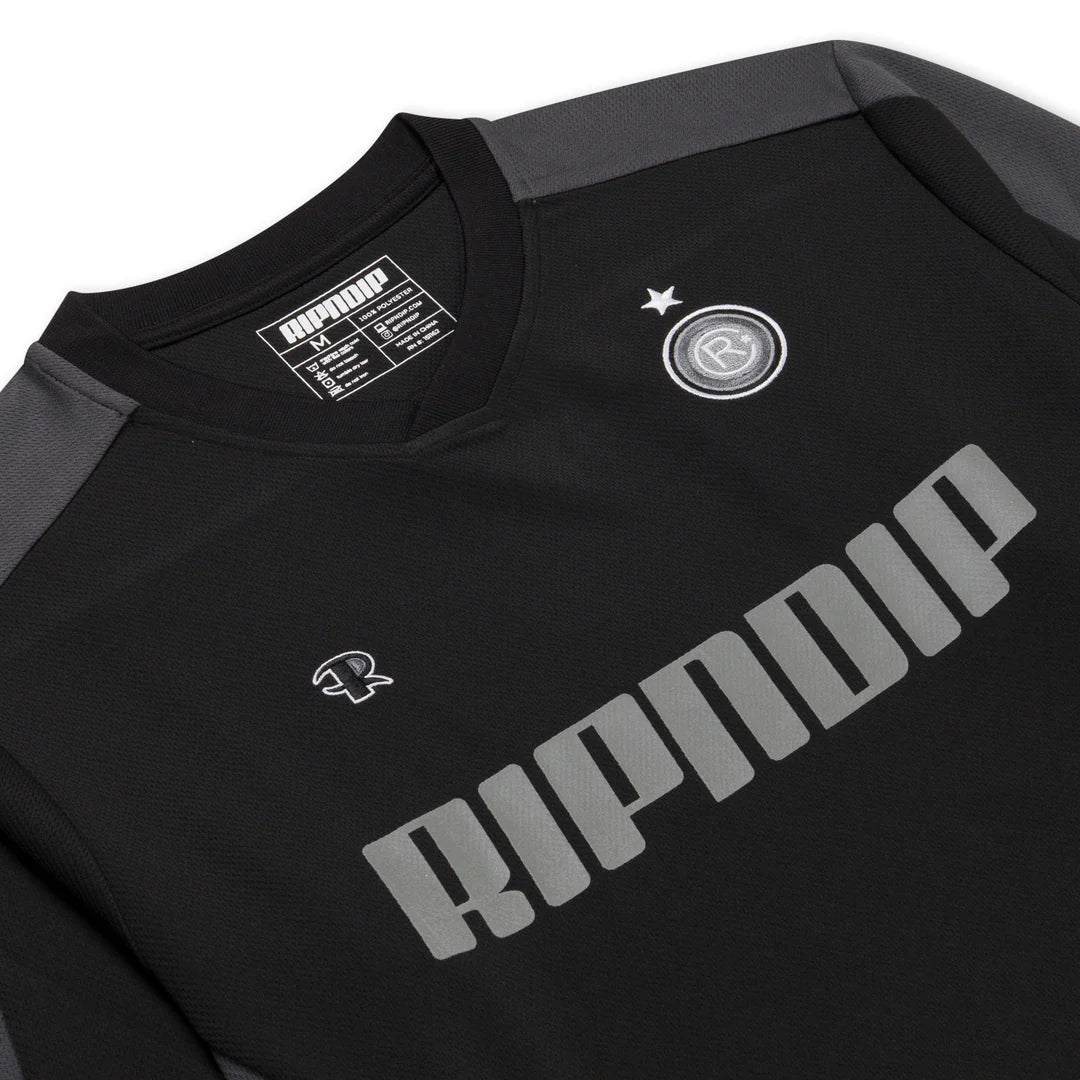 RIPNDIP FC LONG SLEEVE SOCCER JERSEY (BLACK / CHARCOAL)