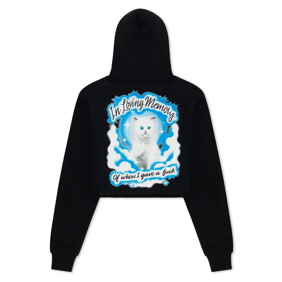 IN LOVING MEMORY CROPPED HOODIE (BLACK)