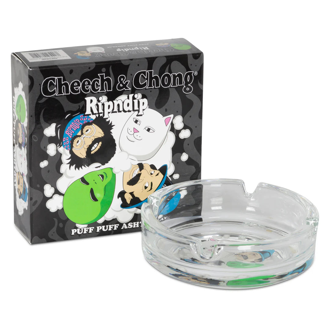 PUFF PUFF GLASS ASH TRAY (CLEAR)
