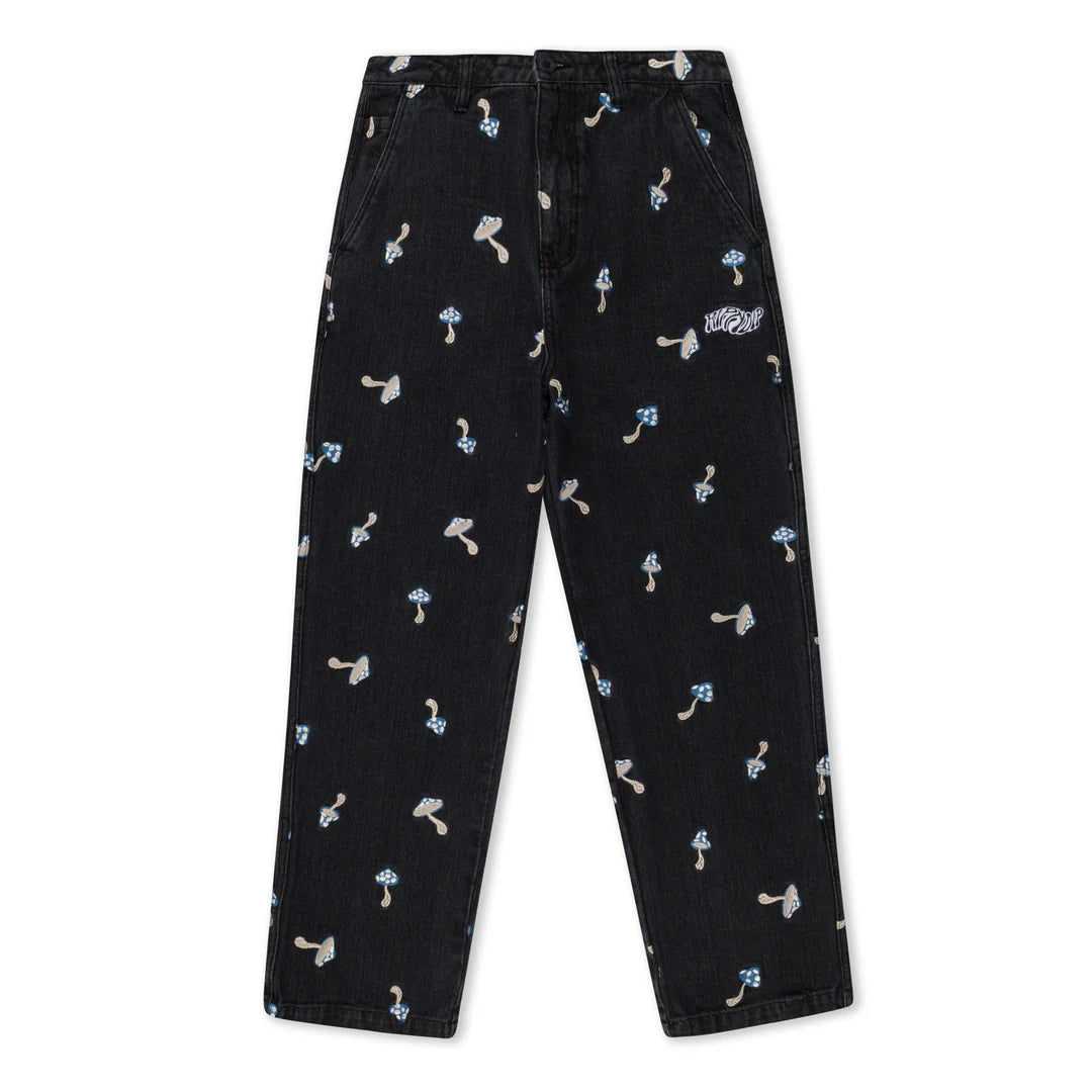 EUPHORIA WIDE LEG DENIM PANTS (BLACK WASH)