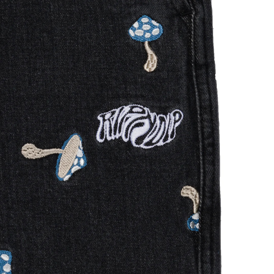 EUPHORIA WIDE LEG DENIM PANTS (BLACK WASH)