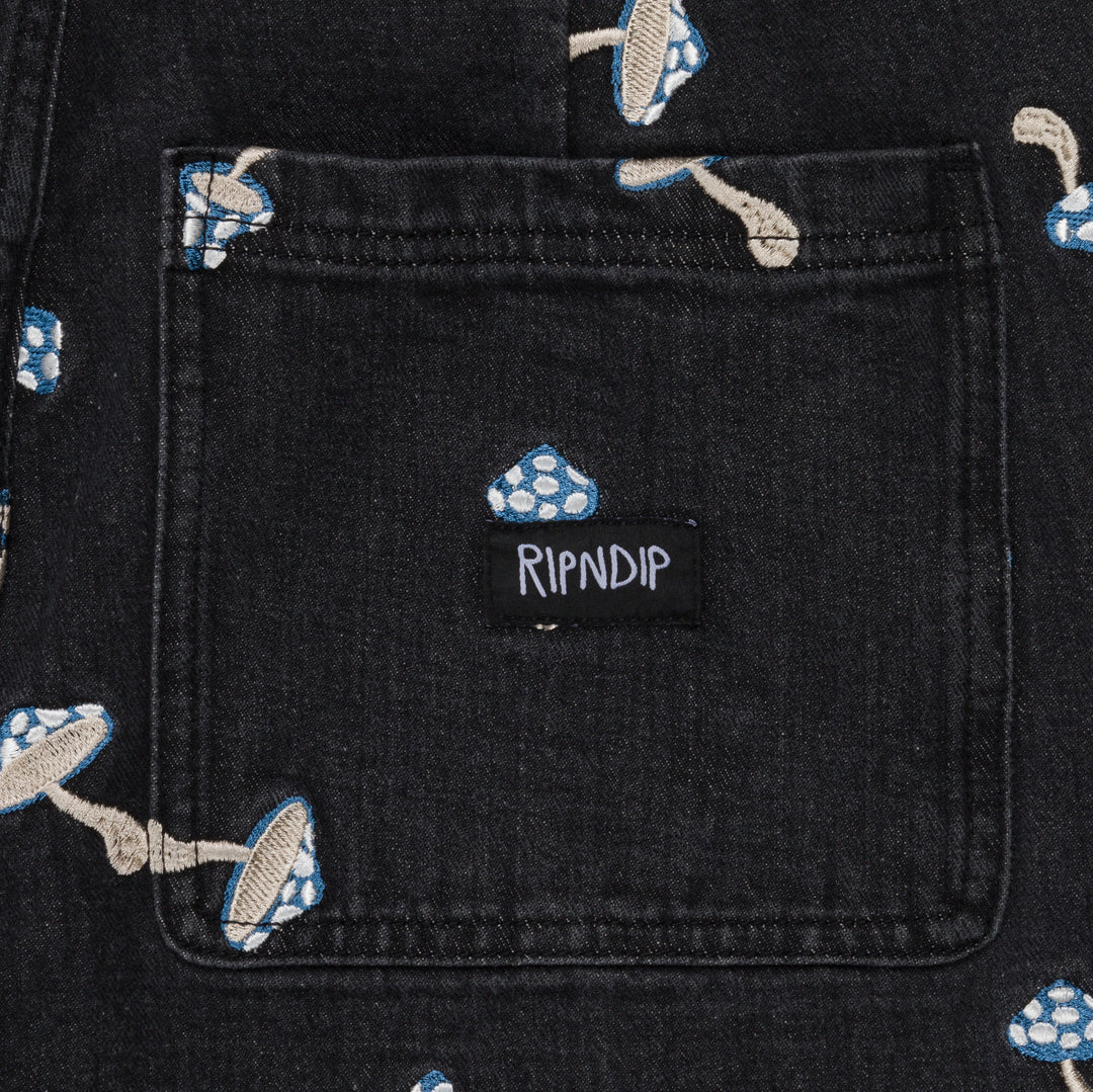 EUPHORIA WIDE LEG DENIM PANTS (BLACK WASH)