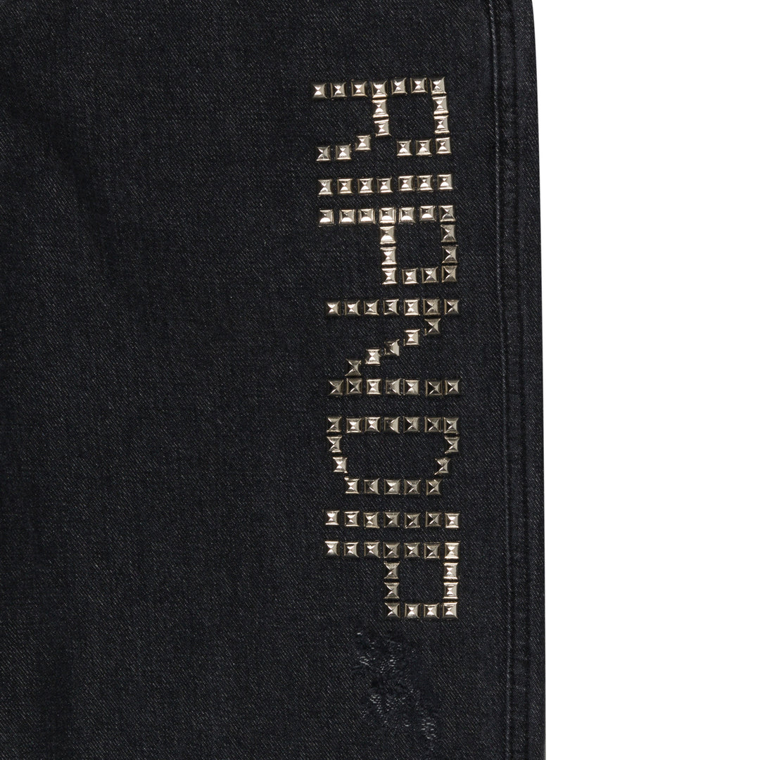 ROCKSTAR DISTRESSED DENIM PANTS (BLACK)