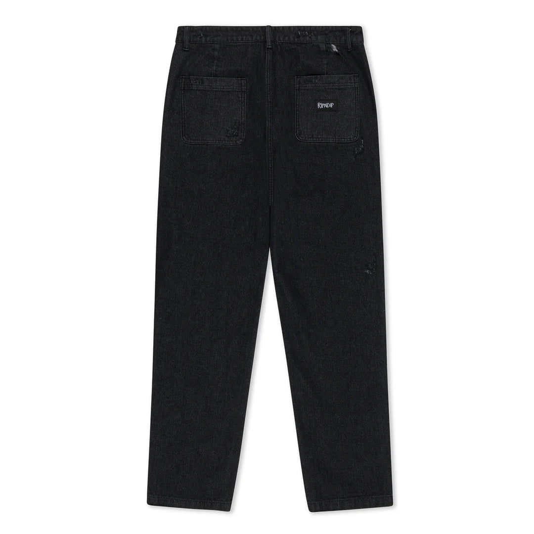 ROCKSTAR DISTRESSED DENIM PANTS (BLACK)