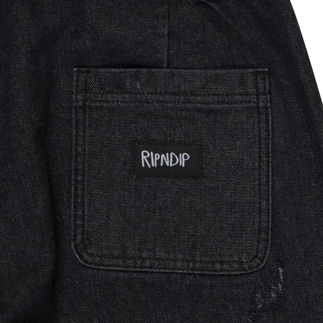 ROCKSTAR DISTRESSED DENIM PANTS (BLACK)