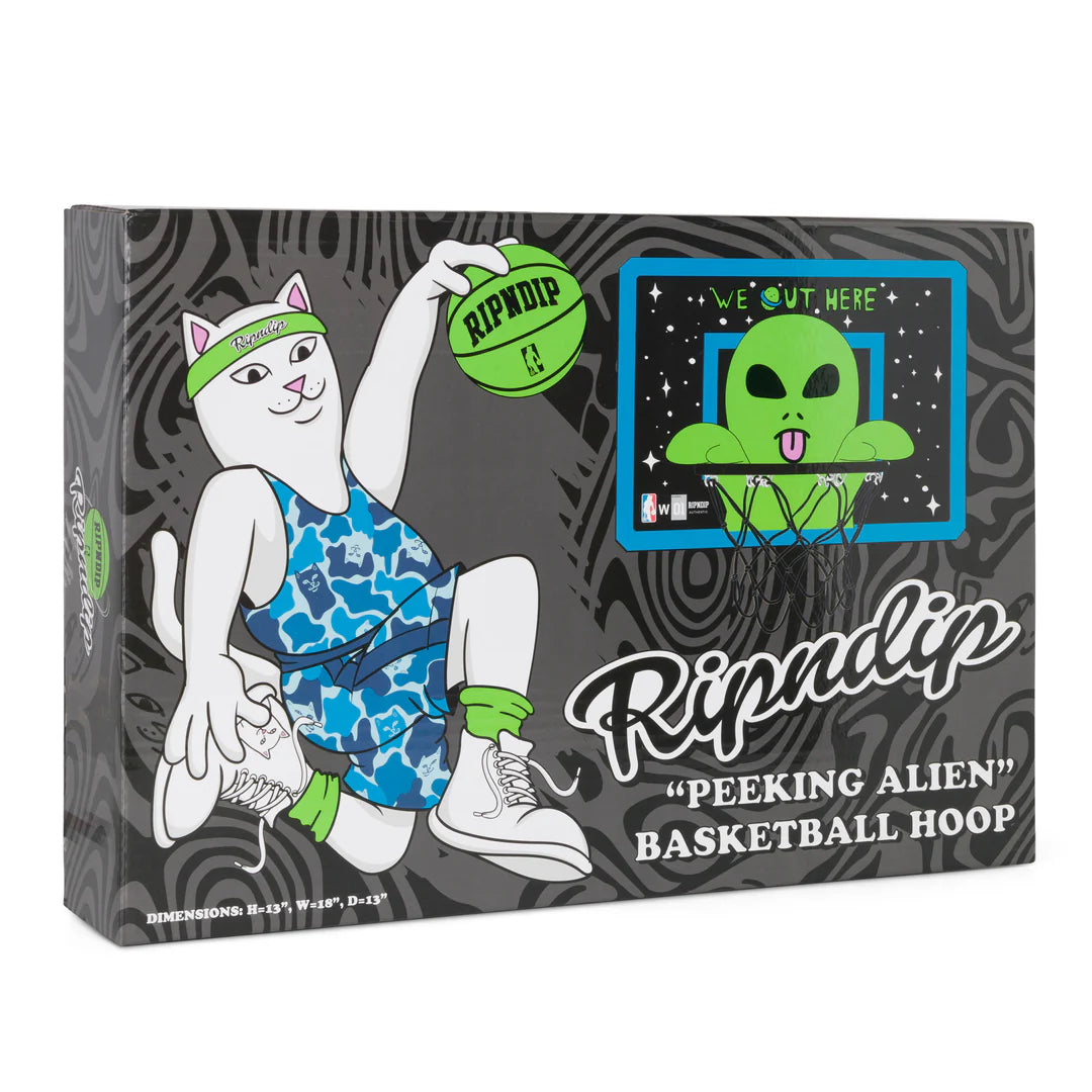 PEEKING ALIEN HANGING BASKETBALL SET (BLACK/BLUE)