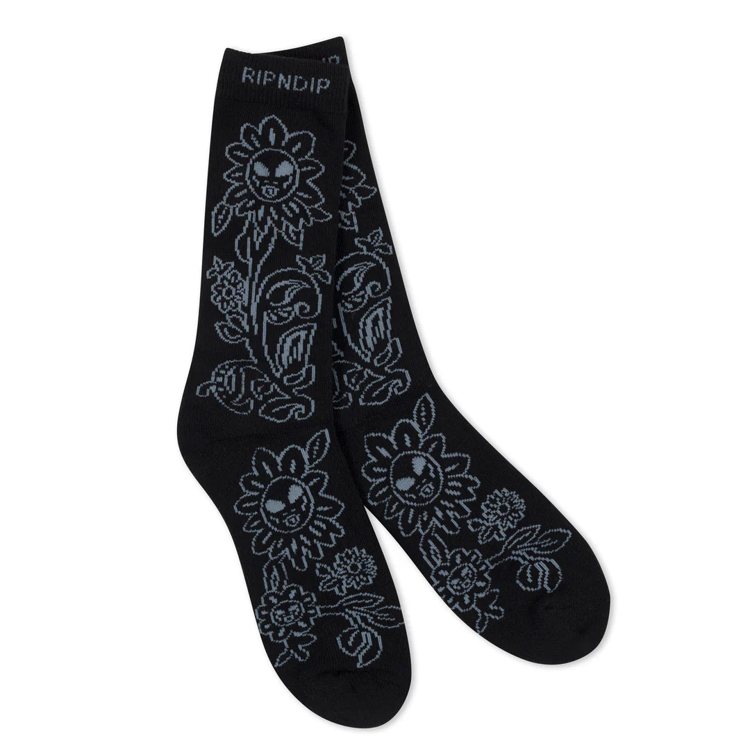 Space Garden Socks (Black)