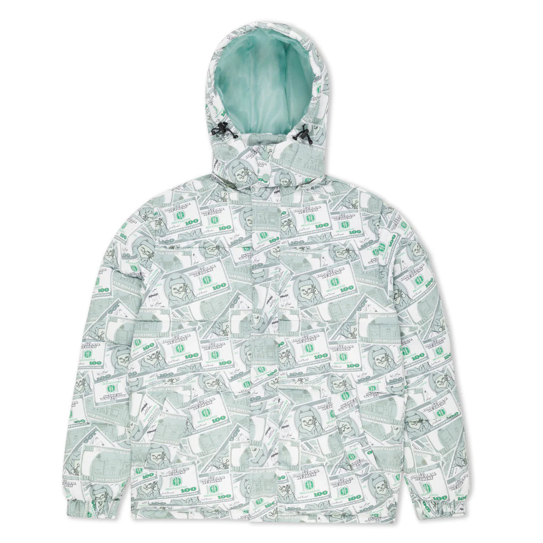 MONEYBAG PUFFER JACKET (OLIVE)