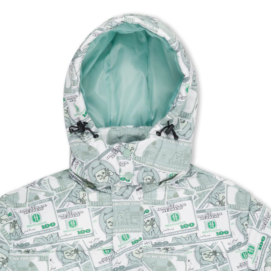 MONEYBAG PUFFER JACKET (OLIVE)