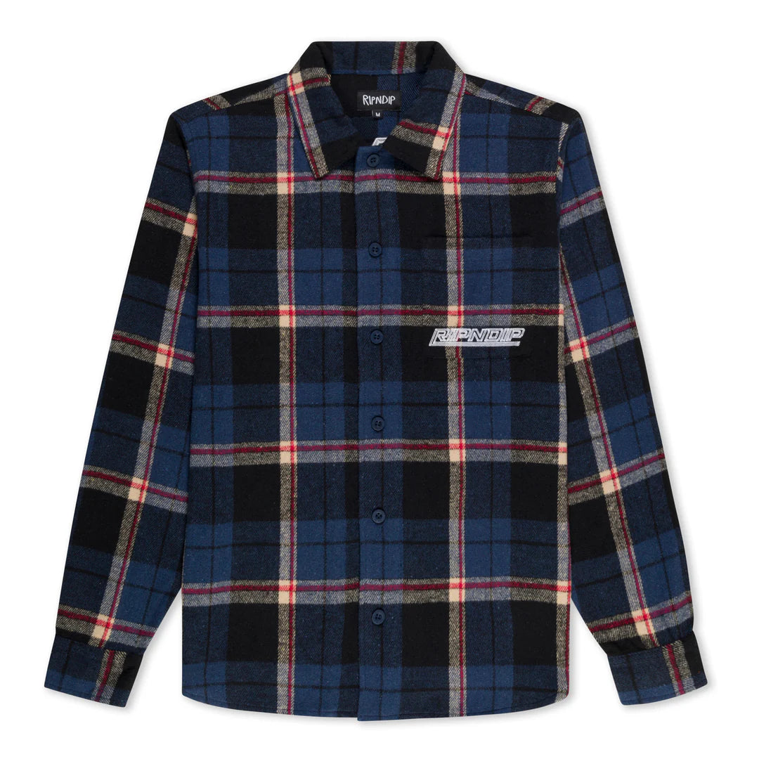 ROBO BUTTON UP FLANNEL (NAVY)