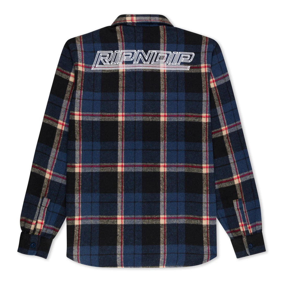 ROBO BUTTON UP FLANNEL (NAVY)